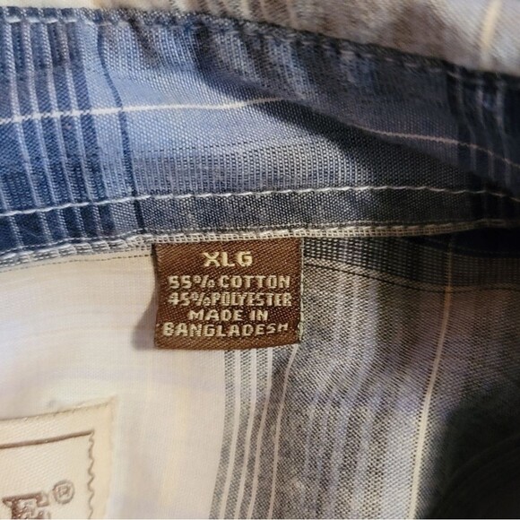 Bit & Bridle Blue Plaid Pearl Snap Button Down Long Sleeve Western Shirt Size XL - Picture 6 of 10